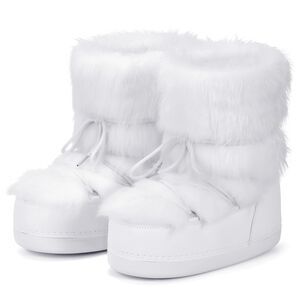 Faux Fur Snow Boots, Size 9, SL5-189S003